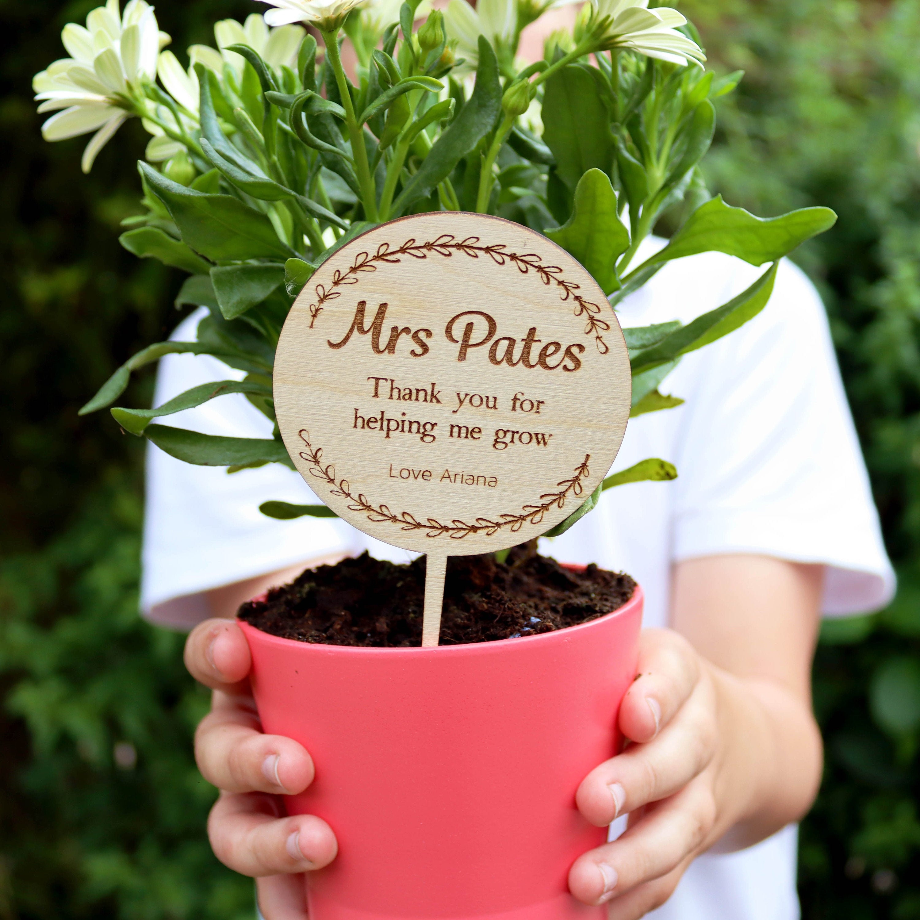 Thank you for helping me grow Teacher Gift, Plant Marker for Teacher,…