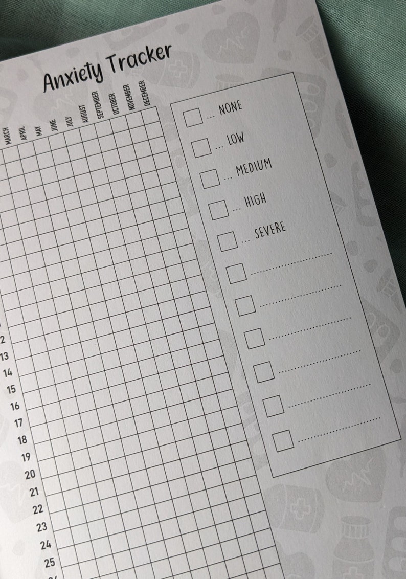Anxiety Tracker Printable Tracker Etsy Anxiety Tracker Printable Tracker Etsy