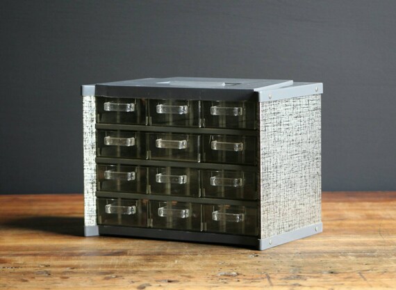 Vintage Parts Organizer 12 Drawer Chest Bead Storage Etsy