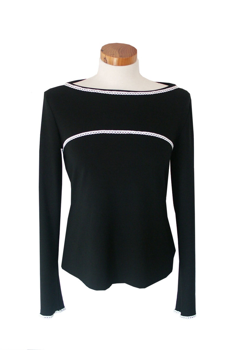 Longsleeve Black and White Gr.36-46