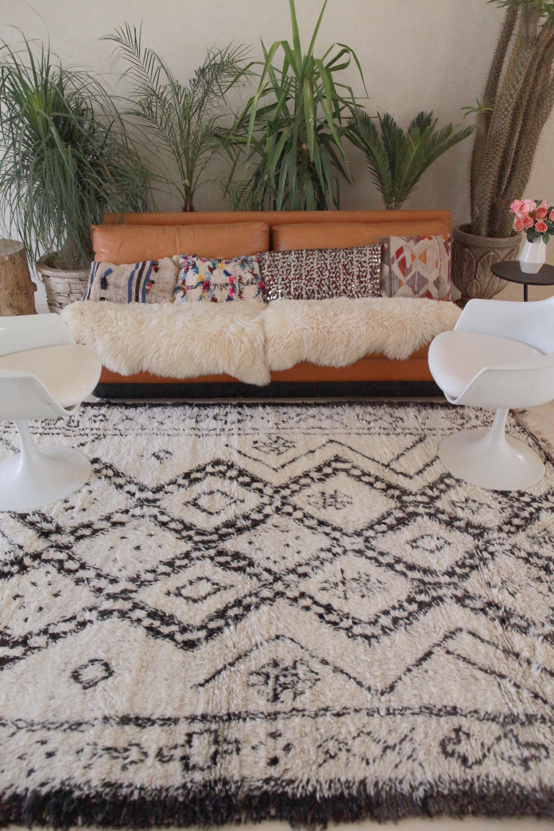 BENI OURAIN. Vintage Moroccan Rug. Wool Beni Ourain Carpet. Etsy