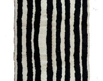 MOROCCAN BENI RUG Beni Ourain 4 x 6, 5 x 7, 6 x 9, 8 x 10, 9 x 12, 12 x 15 Custom Contemporary Modern White 1" Shag Pile Carpet