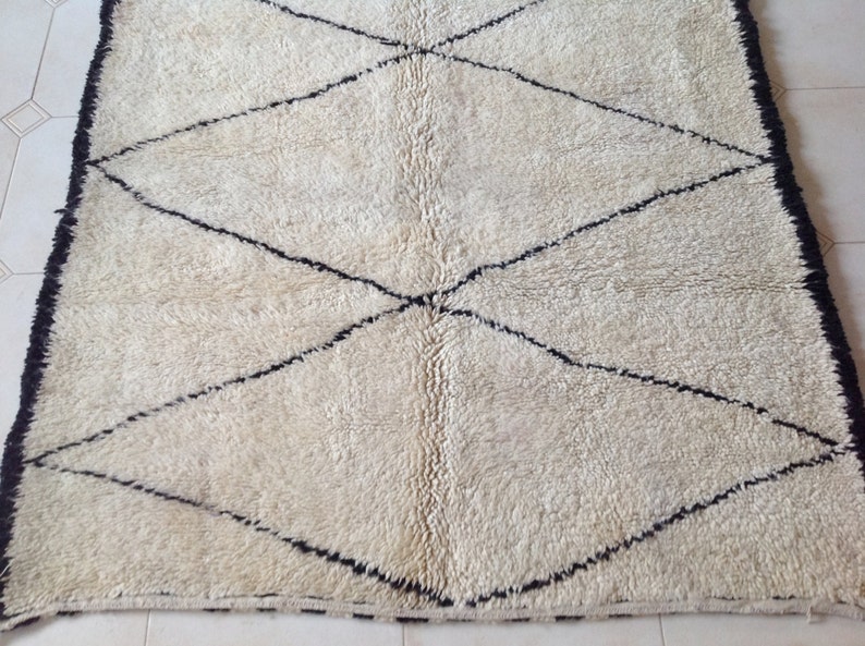 BENI OURAIN. Vintage Moroccan Rug. Wool Beni Ourain Carpet. Etsy