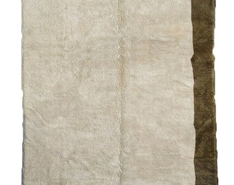 MOROCCAN BENI RUG Beni Ourain 4 x 6, 5 x 7, 6 x 9, 8 x 10, 9 x 12, 12 x 15 Custom Contemporary Modern White 1" Shag Pile Carpet