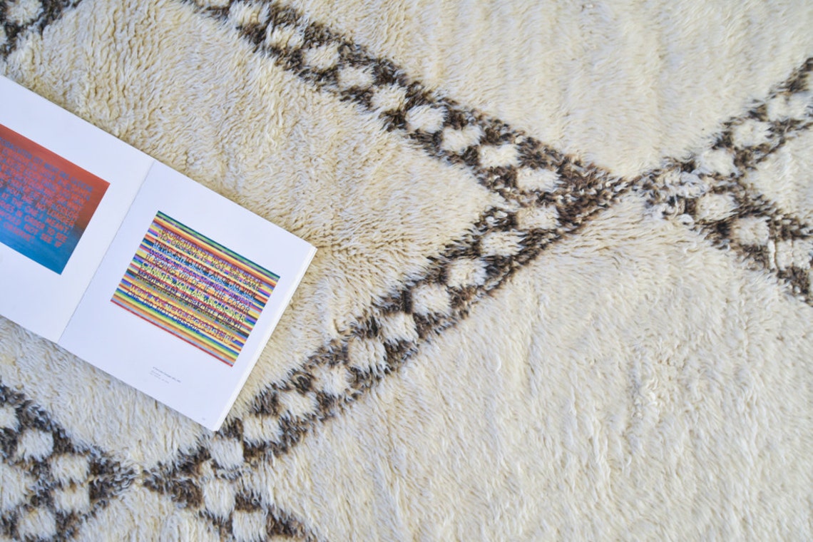 BENI OURAIN. Vintage Moroccan Rug. Wool Beni Ourain Carpet. Etsy