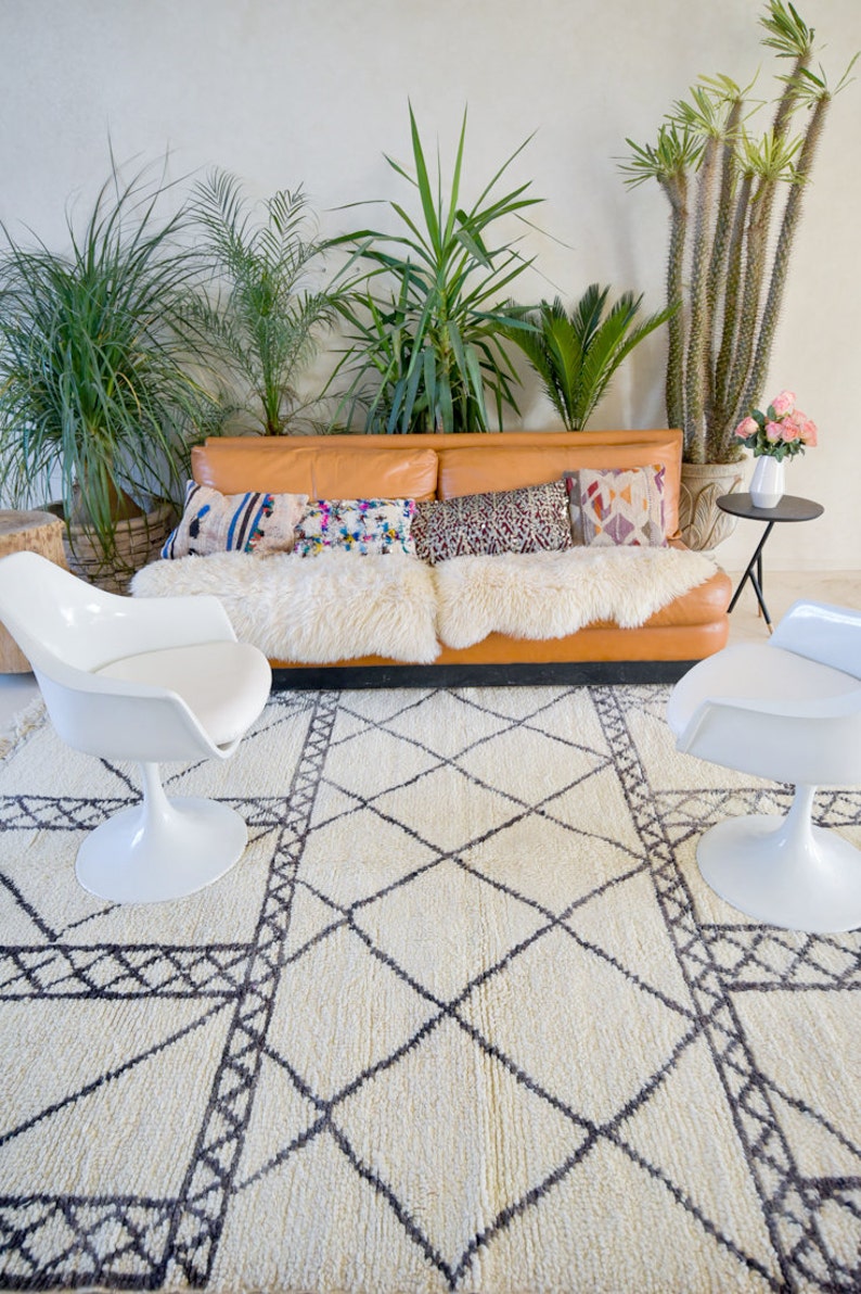 BENI OURAIN. Vintage Moroccan Rug. Wool Beni Ourain Carpet. Etsy