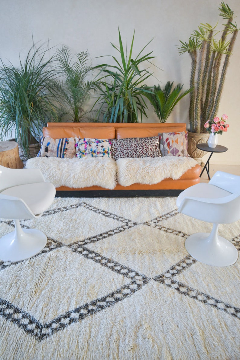 BENI OURAIN. Vintage Moroccan Rug. Wool Beni Ourain Carpet. Etsy