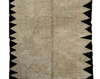MOROCCAN BENI RUG Beni Ourain 4 x 6, 5 x 7, 6 x 9, 8 x 10, 9 x 12, 12 x 15 Custom Contemporary Modern White 1" Shag Pile Carpet
