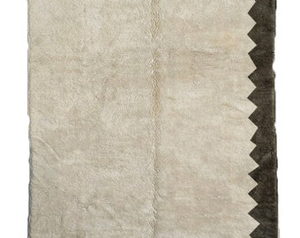 MOROCCAN BENI RUG Beni Ourain 4 x 6, 5 x 7, 6 x 9, 8 x 10, 9 x 12, 12 x 15 Custom Contemporary Modern White 1" Shag Pile Carpet