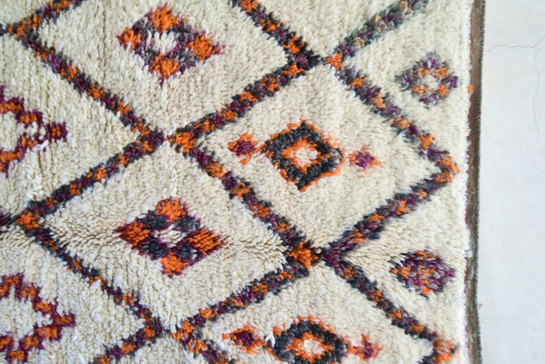 BENI OURAIN. Vintage Moroccan Rug. Wool Beni Ourain Carpet. Etsy