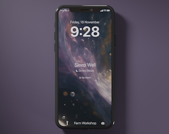 Purple and yellow liquid in the air, floating in the cosmos nebula, Phone Wallpaper, iPhone Wallpaper, Android, For All Phone