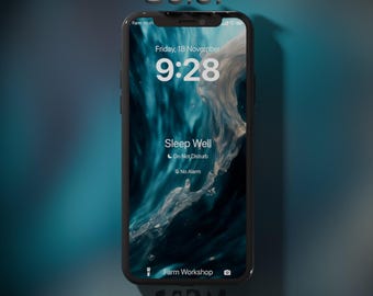 Großes schwarzes Loch in der Mitte eines blauen Ozeans, Handy Hintergrundbilder, hochwertiger Digital Download, IPhone 15 Pro Max, für alle Handys