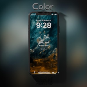 Water surface with a lot of bubbles, cinematic, gold ethereal light, Phone Wallpaper, iPhone Wallpaper, IPhone 15 Pro Max, For All Phone