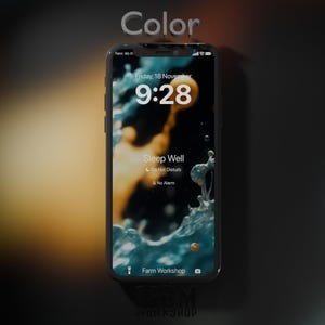 Liquid in a blue liquid, cinematic, gold ethereal light, Phone Wallpaper, iPhone Wallpaper, For All Phone