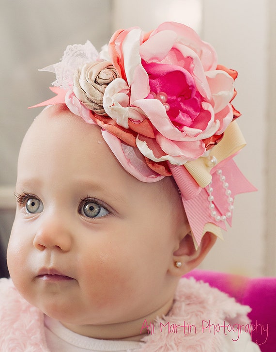 Items similar to Pink and Orange headband by Caprice Colette on Etsy