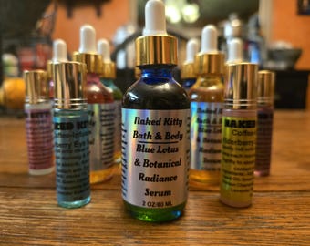 Serum rozświetlające Blue Lotus/Sandalwood. Luksusowa mieszanka botaniczna czystych olejków, stworzona, aby przywrócić skórze naturalny blask.