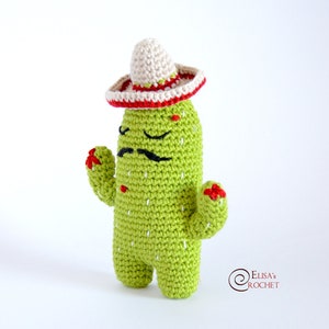 CROCHET PATTERN - CACTUS with Sombrero Amigurumi doll / Plant / Succulent / Stuffed Doll / Easy Instructions / Handmade Plushie - pdf only