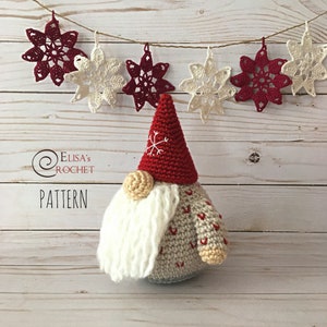 CROCHET PATTERN - HERBERT the Gnome Amigurumi / Christmas / Stuffed Doll / Easy Instructions / Handmade Plushie - pdf only