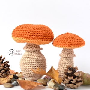 CROCHET PATTERN - MUSHROOMS Amigurumi / Stuffed Doll / Easy Instructions / Fall / Autum / Thanksgiving / Handmade Plushie - pdf only