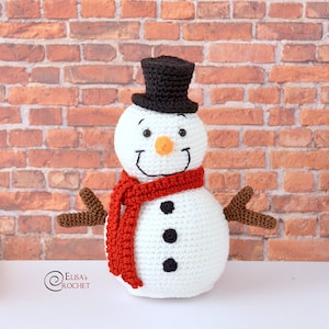 CROCHET PATTERN - SNOWMAN Amigurumi / Christmas / Stuffed Doll / Easy Instructions / Holiday / Handmade Plushie - pdf only