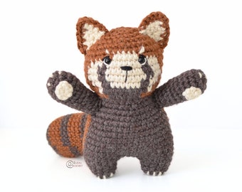 CROCHET PATTERN - Auburn the Red PANDA/ Animal / Amigurumi / Holiday / Christmas  / Bear / Easy Instructions / Handmade - pdf only