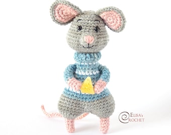 CROCHET PATTERN - CEDDAR the Mouse Amigurumi / Stuffed Doll / Easy Instructions / Christmas / Holidays / Handmade Plushie - pdf only