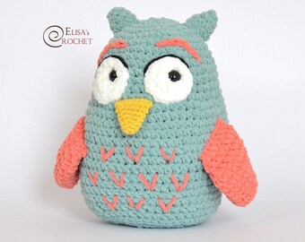 CROCHET PATTERN - Soft OWL Amigurumi doll / Stuffed Doll / Easy Instructions / Handmade Plushie - pdf only