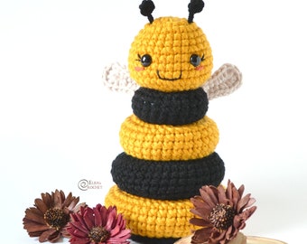 CROCHET PATTERN - BEE Stacking Toy / Amigurumi / Stuffed Doll / Easy Instructions / Animals / Handmade - pdf only