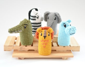 MOTIF AU CROCHET - Collection de marionnettes à doigt SAFARI / Amigurumi / Poupée en peluche / Instructions faciles / Animaux / Fait main - PDF uniquement