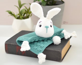CROCHET PATTERN - BUNNY Safety Blanket / Amigurumi / Stuffed Doll / Easy Instructions / Animals / Handmade - pdf only