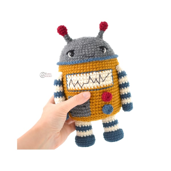 CROCHET PATTERN - Pixie the ROBOT / Amigurumi / Stuffed Toy / Easy Instructions / Handmade - pdf only