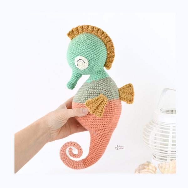 CROCHET PATTERN -  NEO the Seahorse / Baby Nursery Decor / Amigurumi / Easy Instructions / Handmade - pdf only