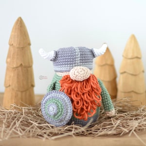 CROCHET PATTERN - VIKING Gnome/ Amigurumi / Stuffed Doll / Easy Instructions / Handmade/ Nordic Decor - pdf only