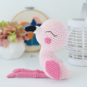 CROCHET PATTERN -  ZOE the Baby Flamingo / Baby Nursery Decor / Amigurumi / Easy Instructions / Handmade - pdf only