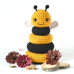 CROCHET PATTERN - BEE Stacking Toy / Amigurumi / Stuffed Doll / Easy Instructions / Animals / Handmade - pdf only