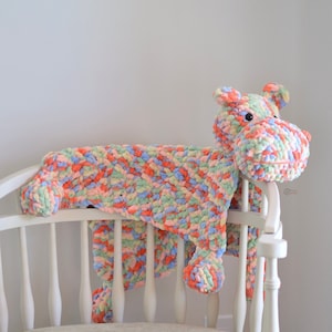CROCHET PATTERN HIPPO Safety Blanket / Amigurumi / Stuffed image 4