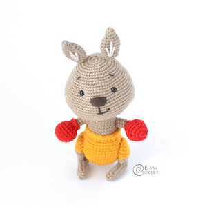 CROCHET PATTERN - LUKE the Kangaroo Amigurumi / Stuffed Doll / Easy Instructions / Baby / Handmade Plushie - pdf only