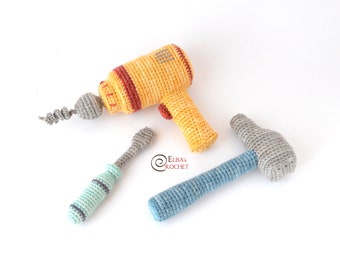 CROCHET PATTERN - DIY Tools Set Amigurumi / Stuffed Doll / Easy Instructions / Baby / Handmade Plushie / Tools / Handyman / Diy - pdf only
