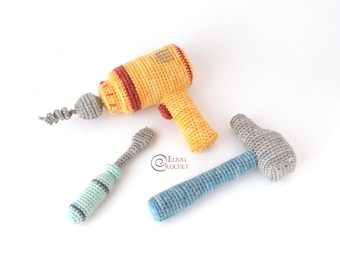 CROCHET PATTERN - DIY Tools Set Amigurumi / Stuffed Doll / Easy Instructions / Baby / Handmade Plushie / Tools / Handyman / Diy - pdf only