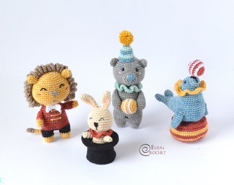 Colección animales de CIRCO / Patrón de crochet Amigurumi en PDF / Solo en inglés
