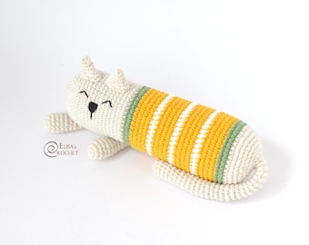 CROCHET PATTERN - ARTURO the Sleepy cat Amigurumi / Stuffed Doll / Easy Instructions / Baby / Handmade Plushie - pdf only
