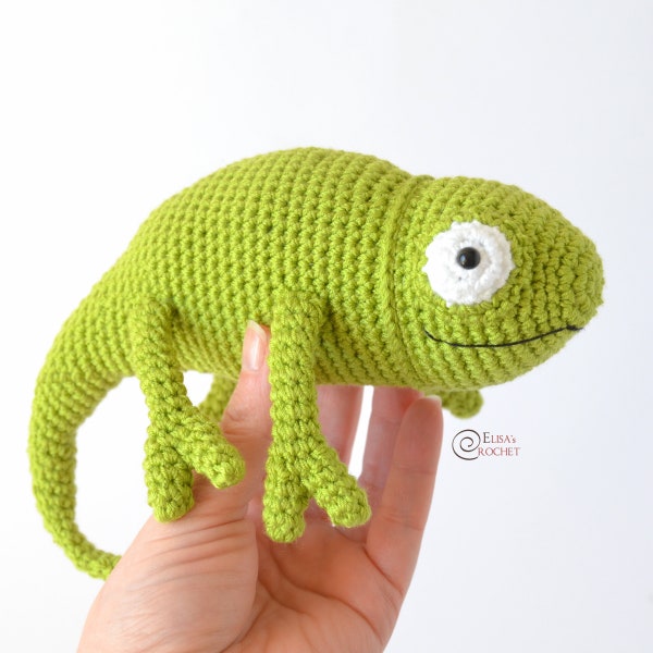 HÄKELANLEITUNG - SINCLAIRE das Chamäleon Amigurumi / Stoffpuppe / Einfache Anleitung / Baby / Handgemachtes Plüschtier / Reptil - pdf only