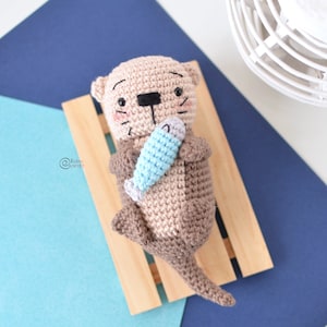 CROCHET PATTERN GILBERT the Otter / Amigurumi / Stuffed Doll / Easy Instructions / Animals / Sea / River / Handmade pdf only image 1