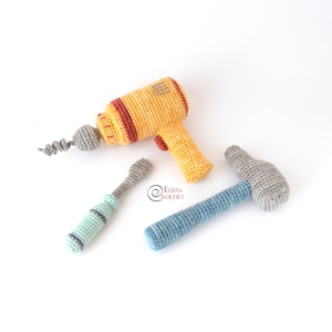 CROCHET PATTERN - DIY Tools Set Amigurumi / Stuffed Doll / Easy Instructions / Baby / Handmade Plushie / Tools / Handyman / Diy - pdf only