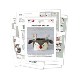 CROCHET PATTERN Reindeer BASKET / Holiday / Christmas / Decoration / Home / Easy Instructions / Handmade pdf only image 2