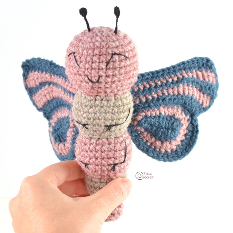 CROCHET PATTERN AVA the Butterfly / Amigurumi / Stuffed Toy / Outer Space / Insect / Easy Instructions / Handmade pdf only image 3