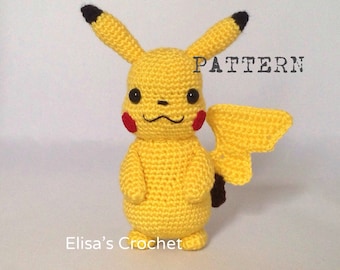 CROCHET PATTERN - Pokemon Pikachu Crochet Amigurumi - pdf only