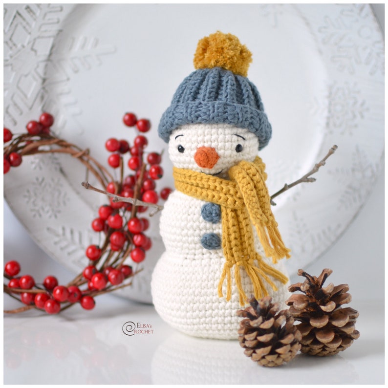 CROCHET PATTERN SNOWMAN / Amigurumi / Stuffed Toy / Easy Instructions / Handmade / Decor / Christmas pdf only image 1