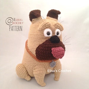 CROCHET PATTERN - Bulldog Dog Amigurumi doll - pdf only