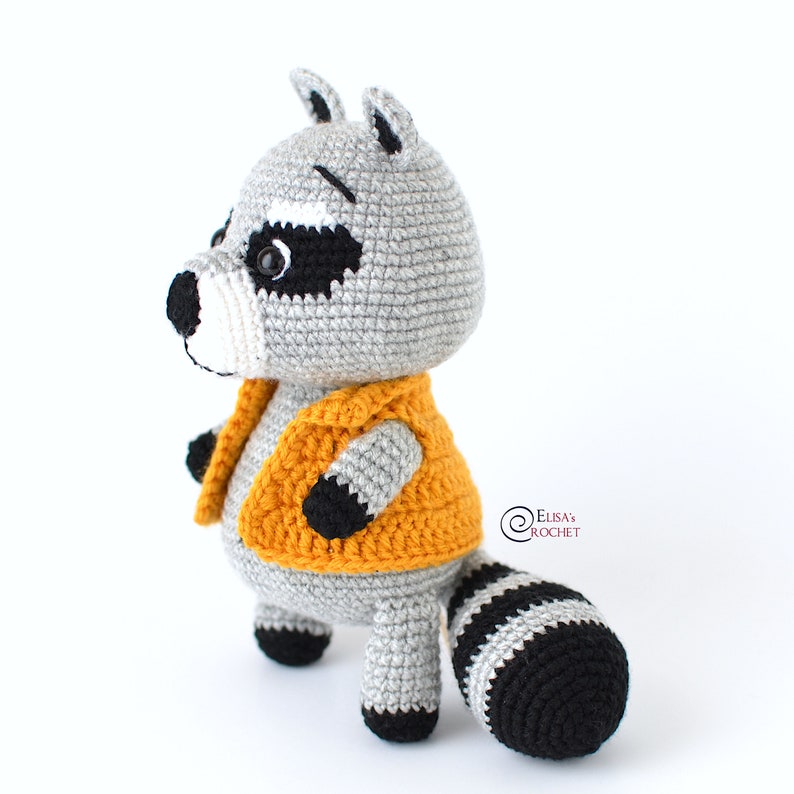 CROCHET PATTERN GIGI the Raccoon Amigurumi / Stuffed Doll / Easy Instructions / Woodland / Animal / Handmade pdf only image 4